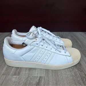 2007 Adidas Original Superstar White Sneakers with Cream Accents